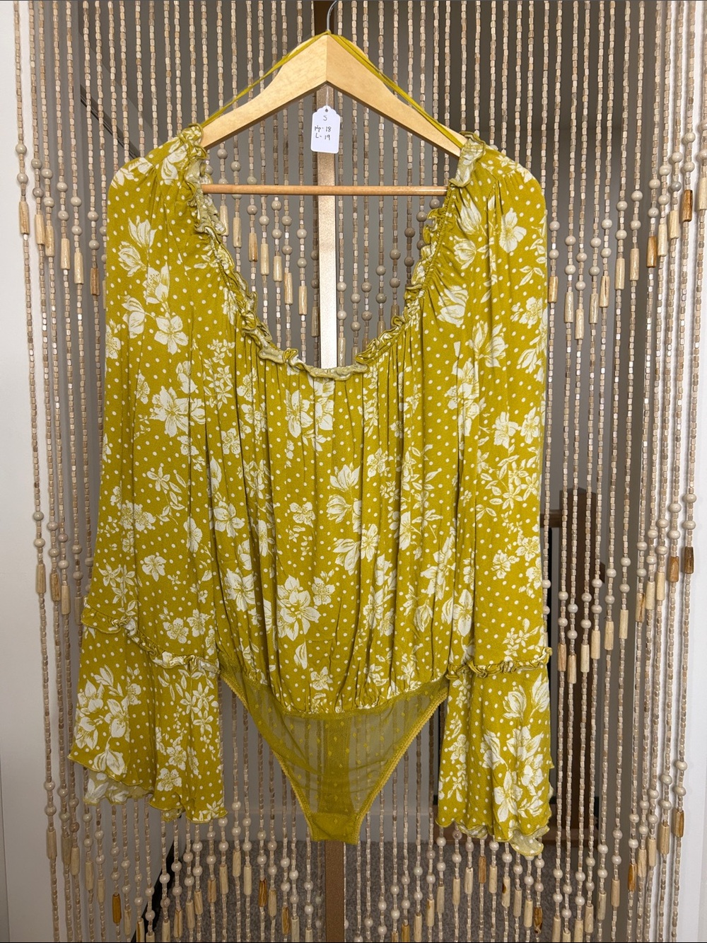 Free People Intimately Yellow Floral Bodysuit